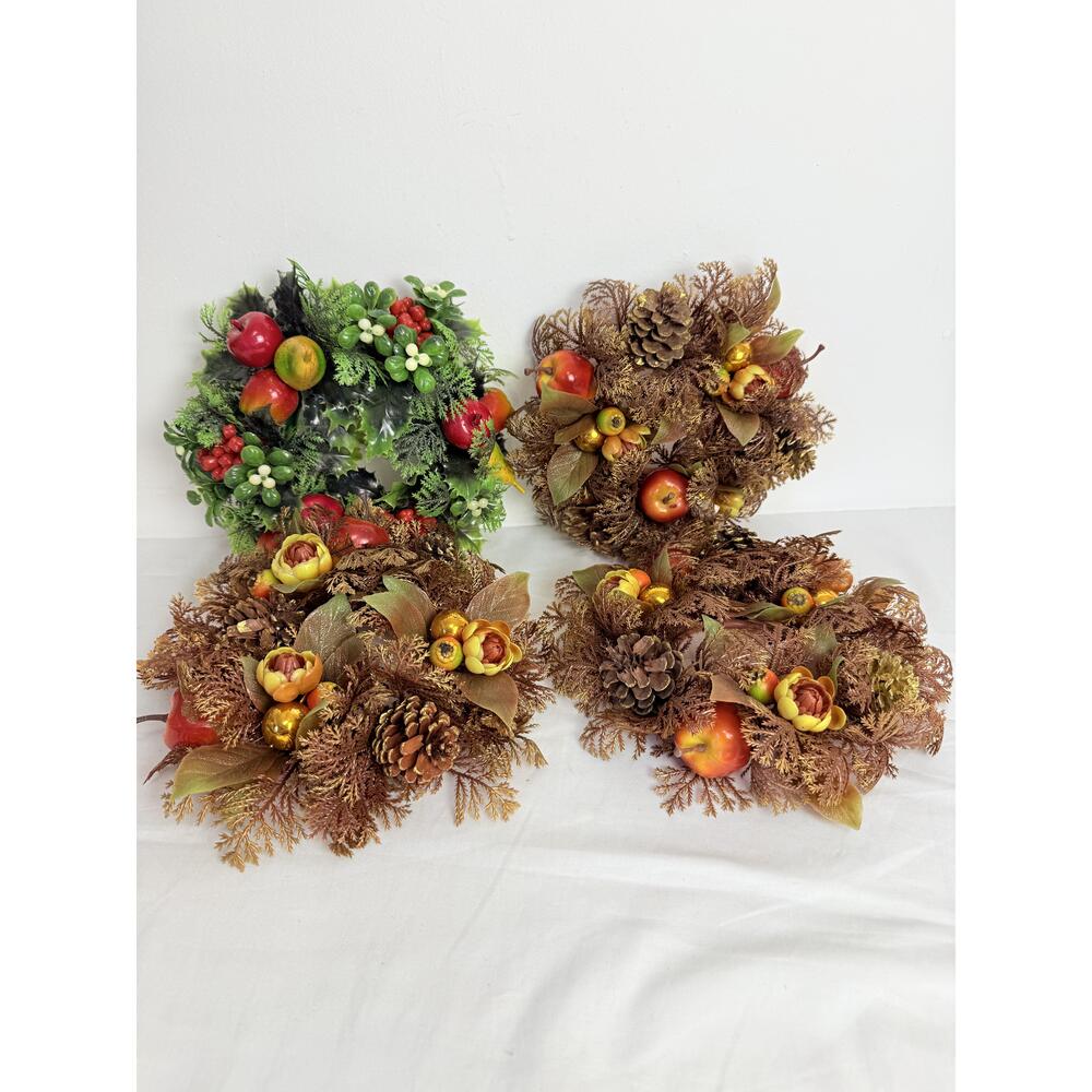 Ashland Vintage Holiday Artificial Wreath Decorative Rings Set of 4